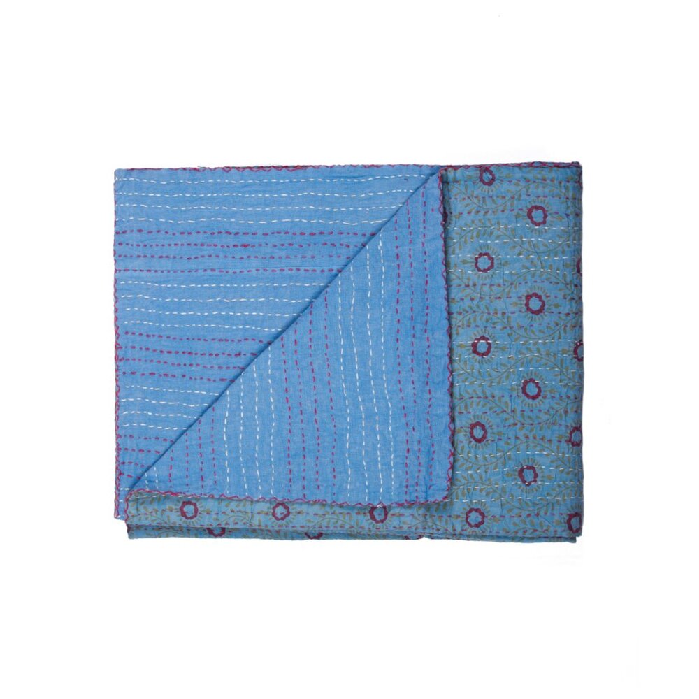 Taj Hotel Home Decor Kantha Cotton Throw | 1-Piece | Multicolor | 50"x70"